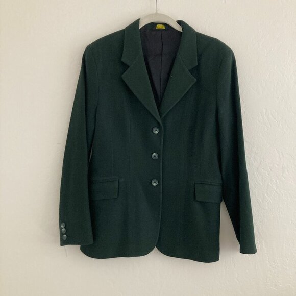 Devon-Aire Wool L'Cord Show Coat Jacket Green 100% Wool English Hunt Coat 14 - Picture 1 of 11